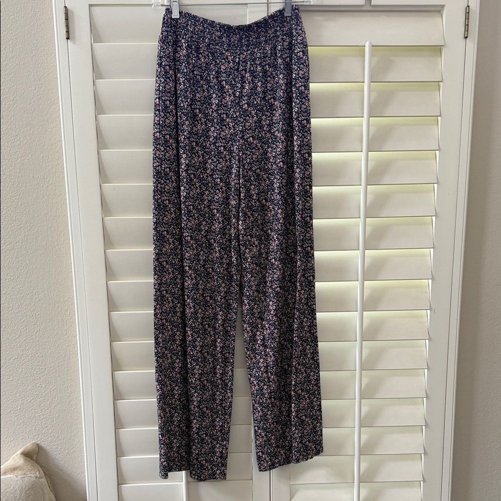 Tinsel Navy Floral Wide Leg Pants